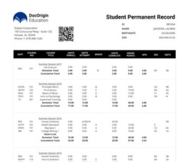 Education Transcript thumbnail