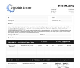 Manufacturing Bill of Lading thumbnail